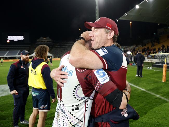 A resolute defensive effort propelled Brad Thorn’s (R) side to victory. Picture: Andy Jackson/Getty Images