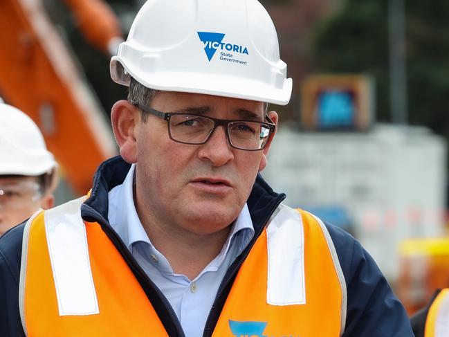 MELBOURNE, AUSTRALIA - NewsWire Photos JULY 05, 2023:  Victorian Premier Dan Andrews on site at Croydon railway station which is to be rebuilt along with the removal of a level crossing. Picture: NCA NewsWire / Ian Currie