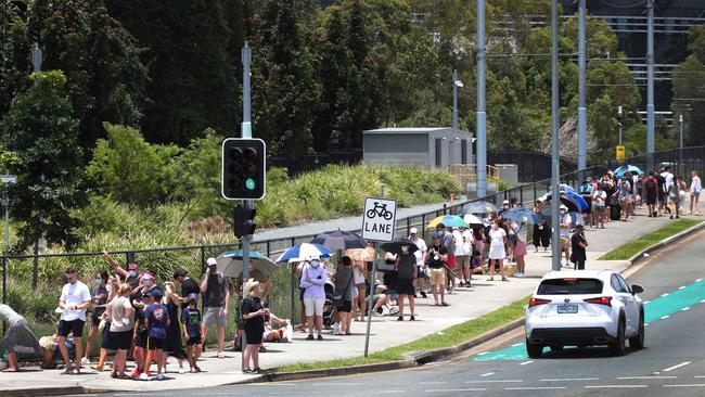 People lining up for testing at Gold Coast University Hospital. Picture: Glenn Hampson