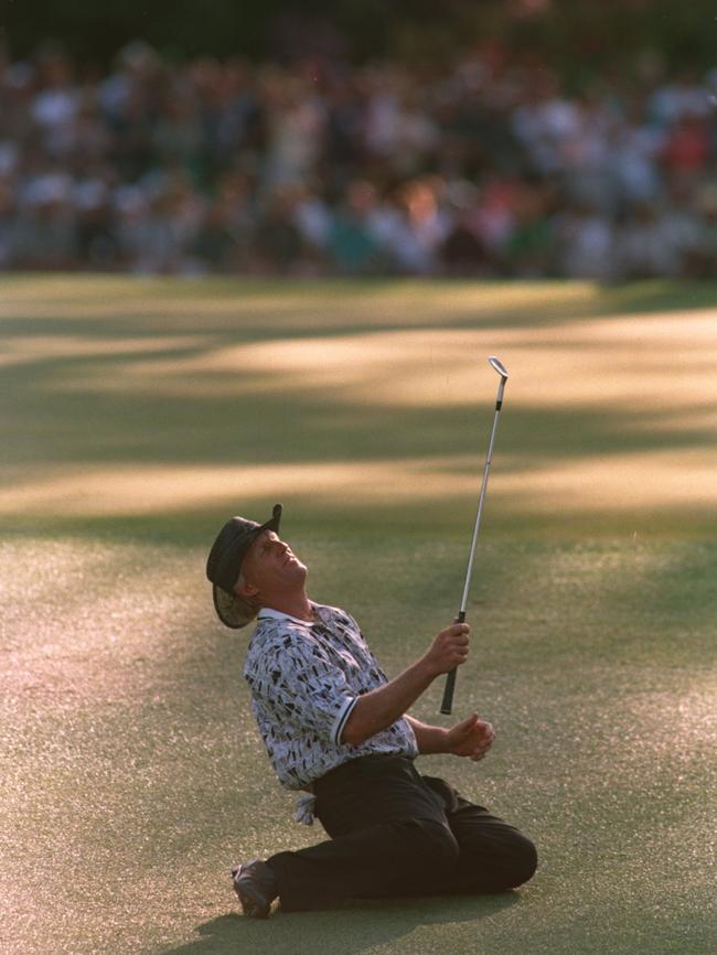 Norman collapses after narrowly missing at Augusta