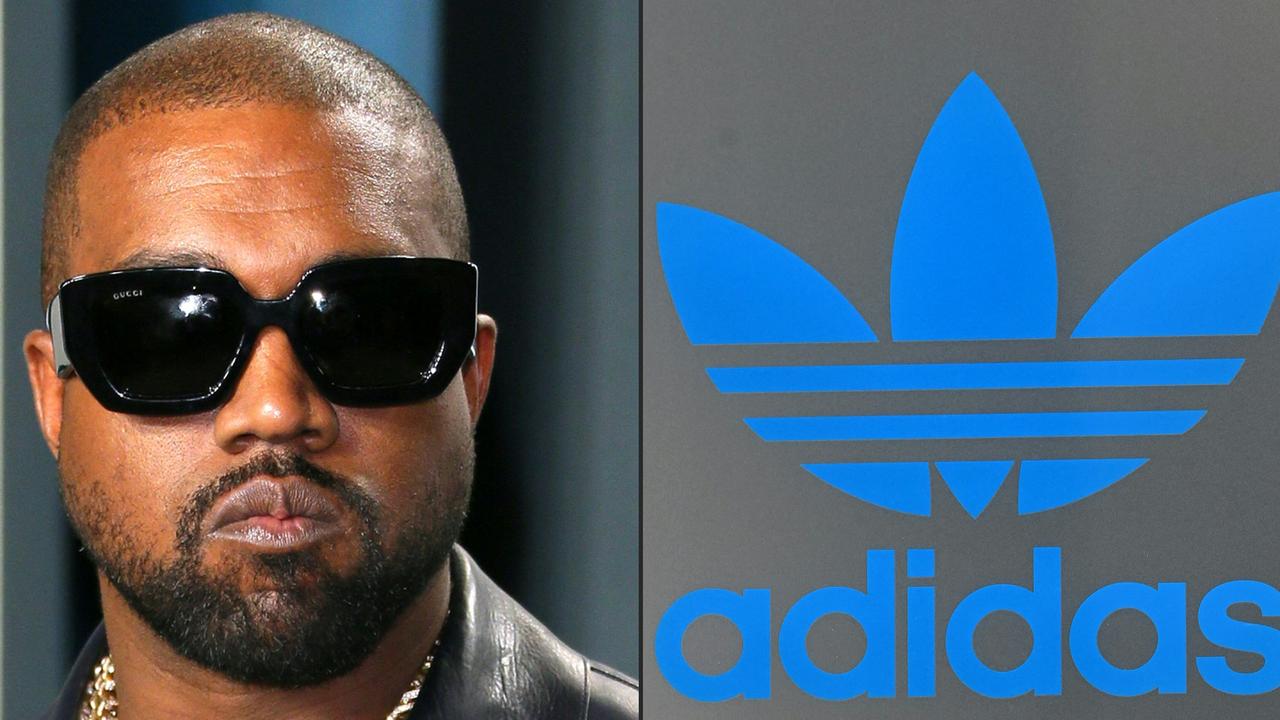 Kanye West has been dropped by major sportswear label Adidas. Picture: AFP