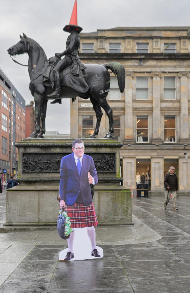 A cardboard cut-out of Dan Andrews in Glasgow. Picture: Supplied