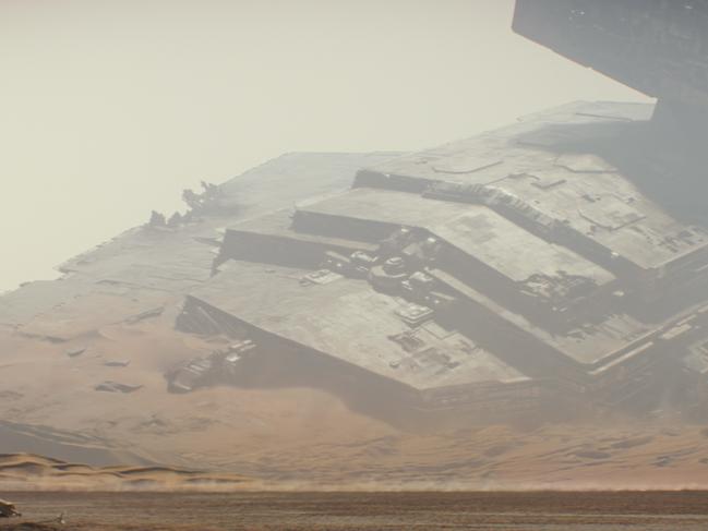 Wasrship graveyard scene from Star Wars: The Force Awakens. ©Lucasfilm 2015