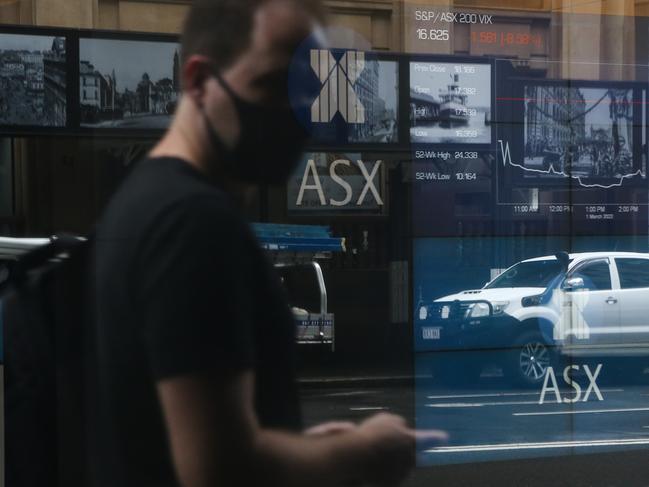 SYDNEY, AUSTRALIA - MARCH 01 2022 - Newswire Photos:  A view of the ASX in the Sydney CBD as the impact of Russia's invasion of Ukraine is felt across the world economy. Picture: NCA Newswire/ Gaye Gerard