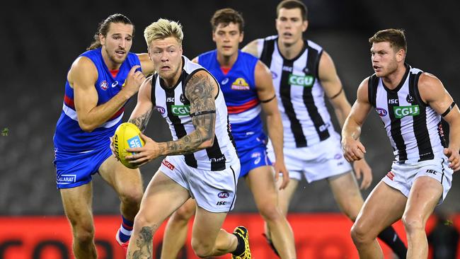 Jordan De Goey wants to stay at Collingwood. Picture: Getty Images