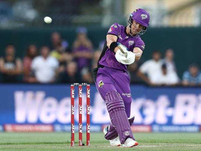 D’Arcy Short tees off for the Hobart Hurricanes against the Melbourne Renegades on his way to a big SuperCoach BBL score. Picture: Getty Images