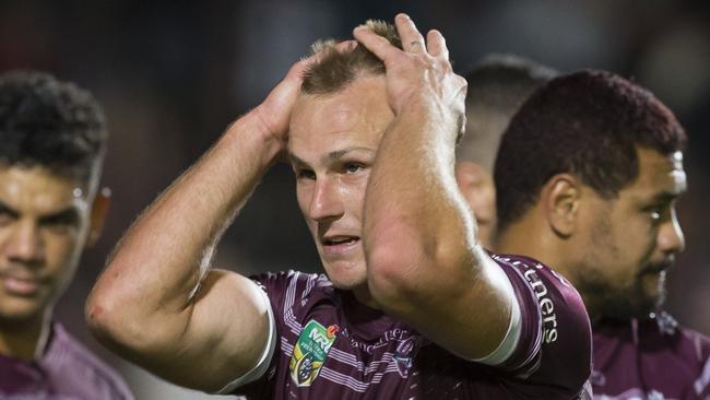 Daly Cherry-Evans and the Sea Eagles players may be waiting a while for an upgraded stadium. Picture: Craig Golding.