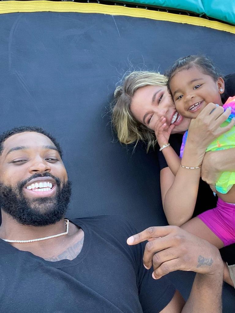 Tristan Thompson and Khloe Kardashian with their daughter, True. Picture: Instagram