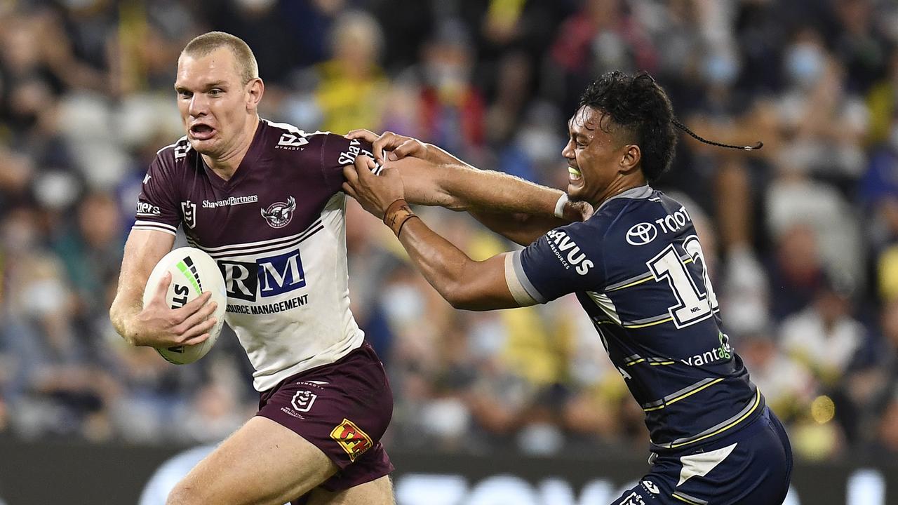 Manly star Tom Trbojevic is primed for the NRL finals after producing one of the finest regular seasons in rugby league history. Picture: Ian Hitchcock / Getty Images