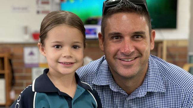 Esther and Mitch Cocks – Cooloola Christian College prep students on first day, Monday January 22, 2024.