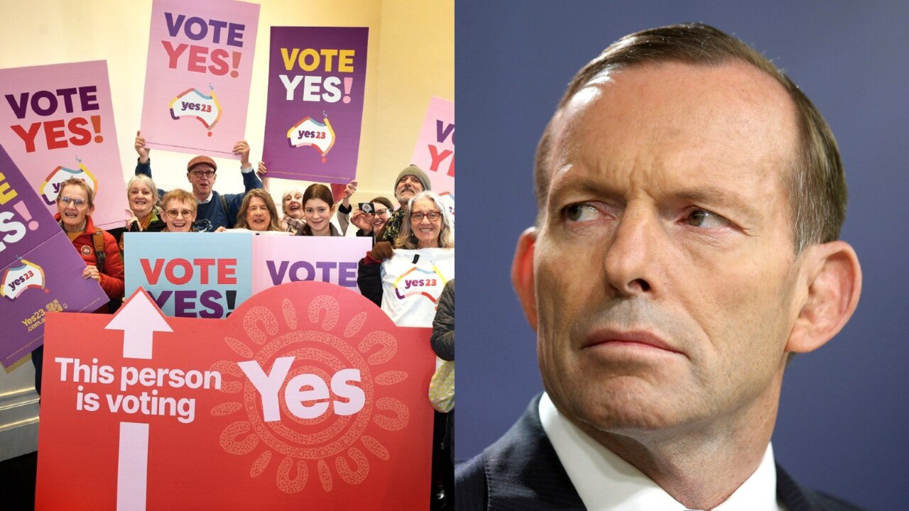 Tony Abbott heckled by Yes campaigners outside polling booth