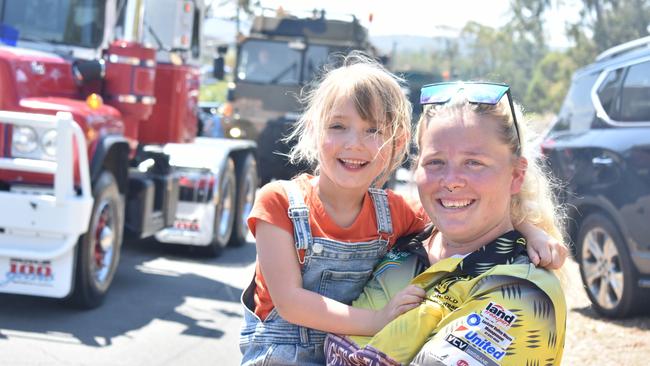 Breeanna and Ivy Corish at Gatton for the Lights On The Hill memorial 2023 event. Picture: Peta McEachern