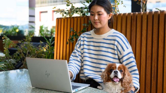 Erica Chen and her 'pupazonian' at Amazon’s Melbourne office.