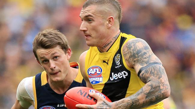 Dustin Martin in action in the 2017 AFL Grand Final.