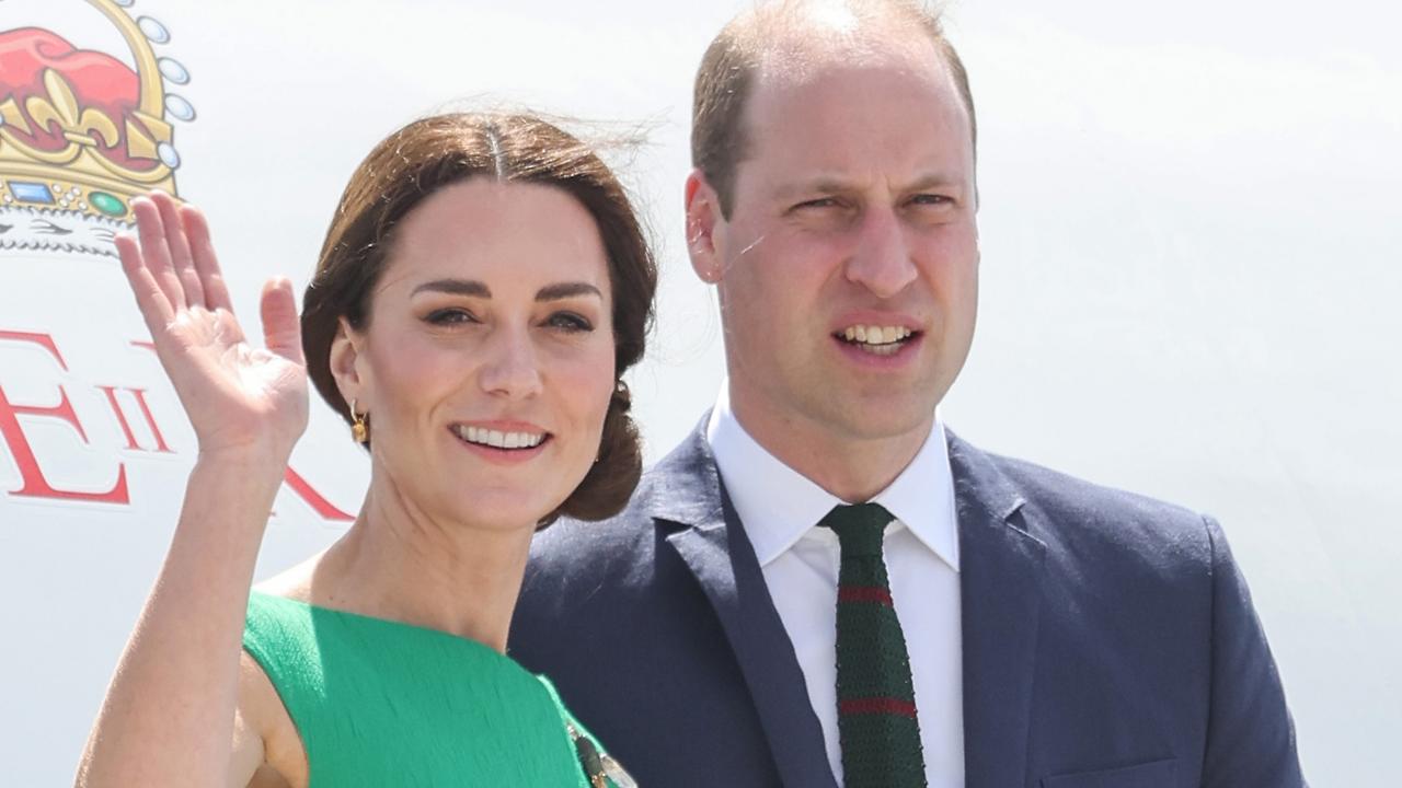 Kate and William as they depart on their RAF Voyager plane from Norman Manley International Airport in Kingston, Jamaica. Picture: Chris Jackson/Getty Images.