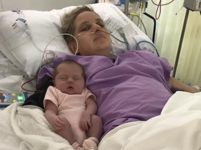 Elyse Chiles and daughter Hallie at Proserpine Hospital.