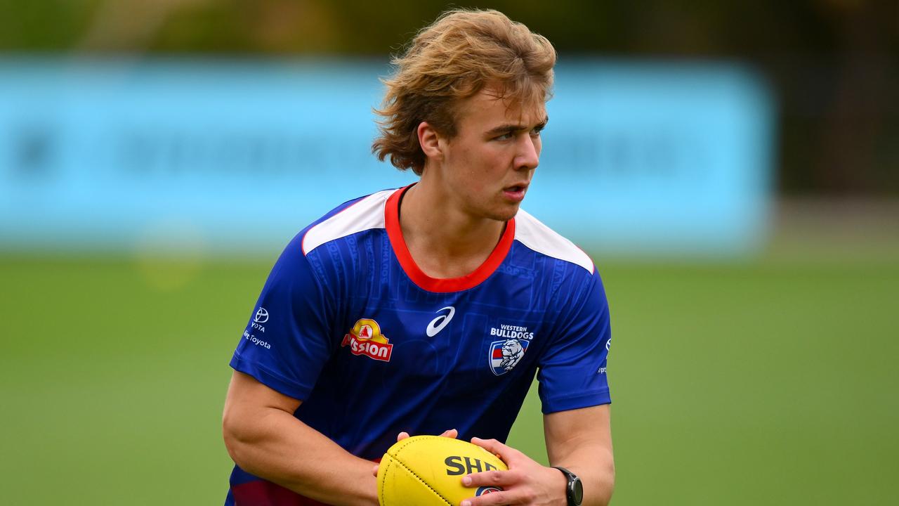 Gold Coast holds the Western Bulldogs’ first-round pick in 2024, having done a pick swap which landed the Dogs midfielder Ryley Sanders. Picture: Getty Images