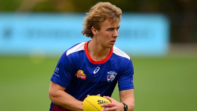 Gold Coast holds the Western Bulldogs’ first-round pick in 2024, having done a pick swap which landed the Dogs midfielder Ryley Sanders. Picture: Getty Images