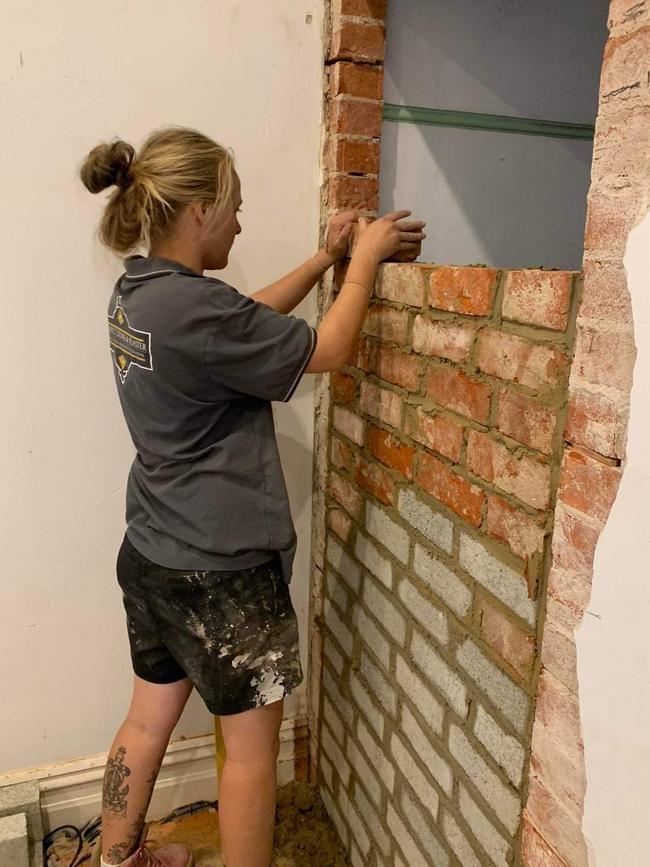 Adelaide MMA fighter Michaela Curran at work. Picture: Supplied