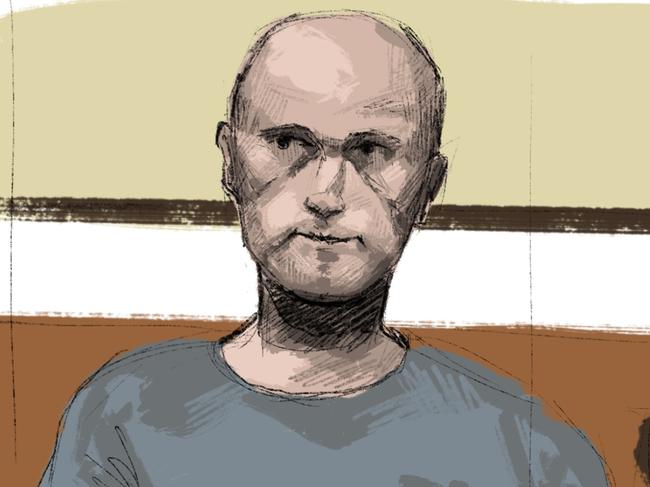 10/07/2024  Court sketch,  Stephen Fleming,  accused of the murder of Annette Brennan.  picture: 9 News