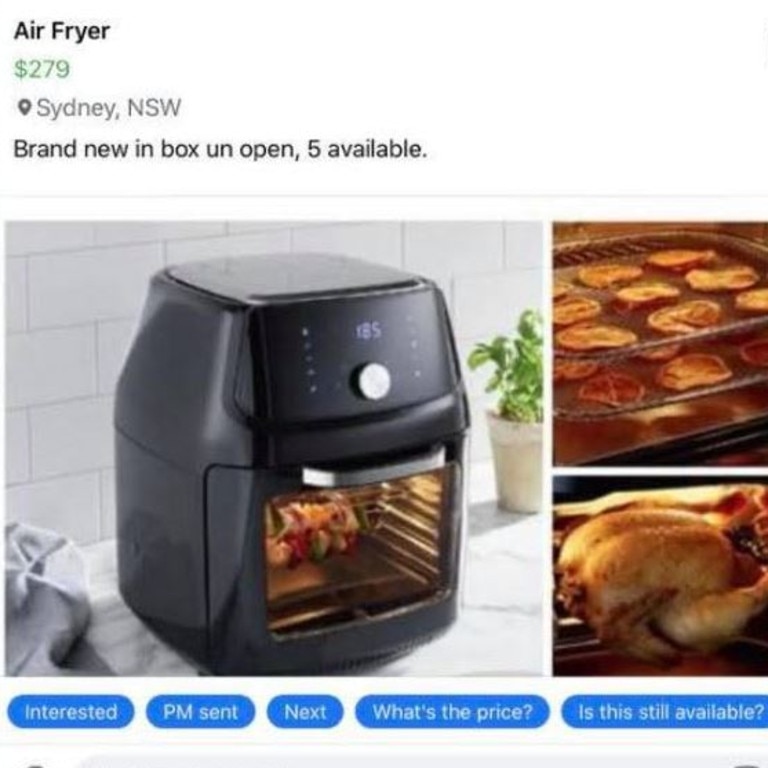 The Facebook listing offered up five of the air fryers for a whopping $130 more than the price they were sold for in Aldi.