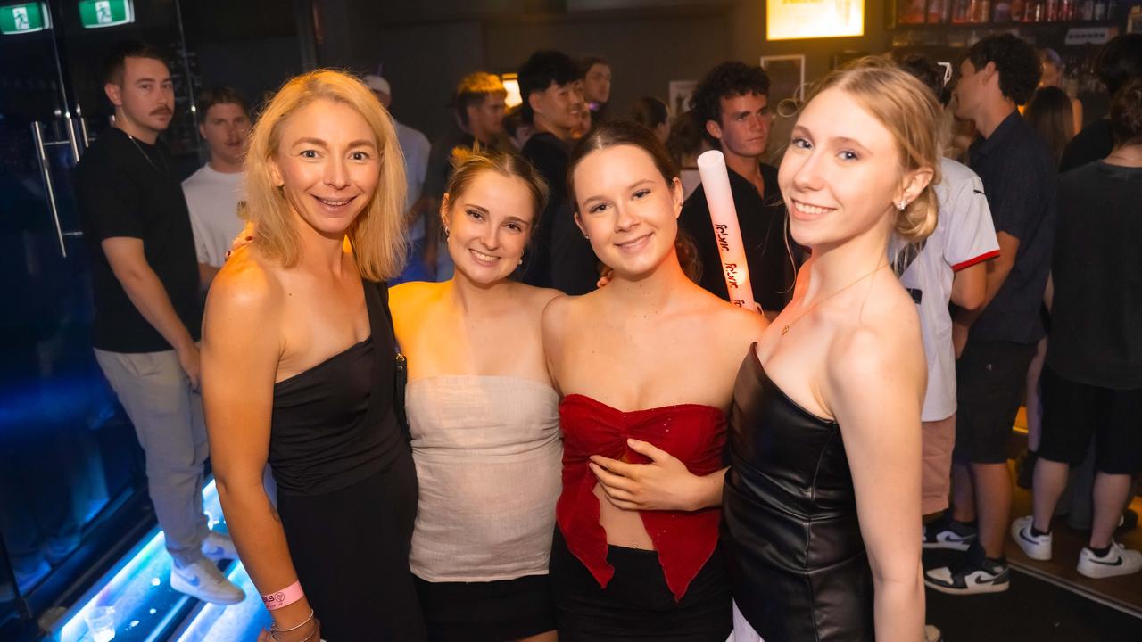 NIGHTSPOTTING: Katrina McCarty, Maisie Wager, Chloe Walker and Madison Forcier at Cocktails Nightclub. Photo: Ricardo Lye.