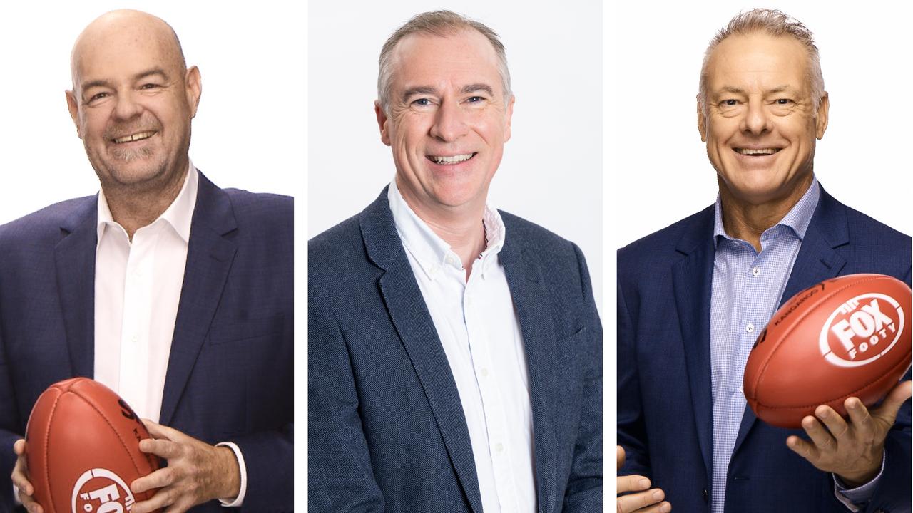 Fox Footy's AFMA winners: Mark Robinson, Gerard Whateley and Dwayne Russell.