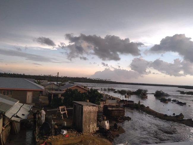 Tsunami waves hit Tonga. Picture: Twitter