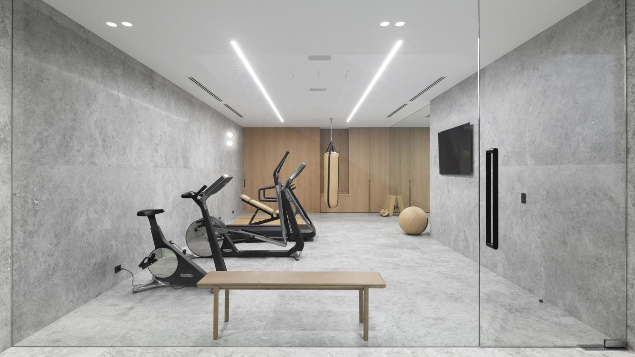 There’s even a marble-clad gym.