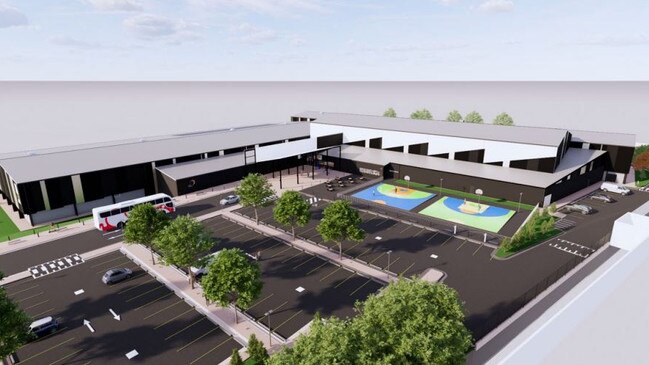 Render of the proposed $43.6m Northern Suburbs Community Recreation hub at 316-320 Invermay Rd, Mowbray. Picture: City of Launceston/ All Urban Planning