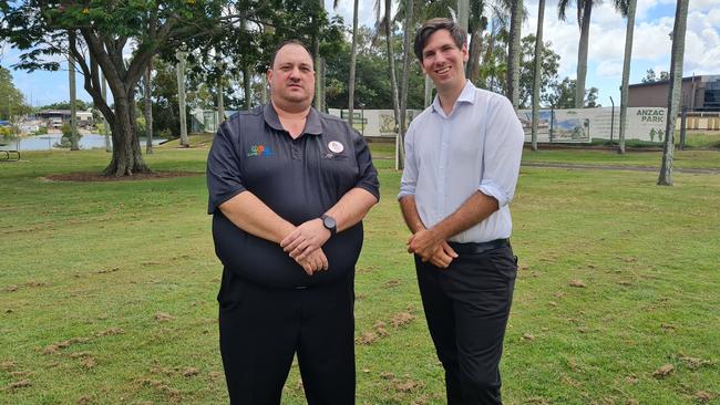 Cane2Coral event co-ordinator Terry Harlick and Bundaberg MP Tom Smith.