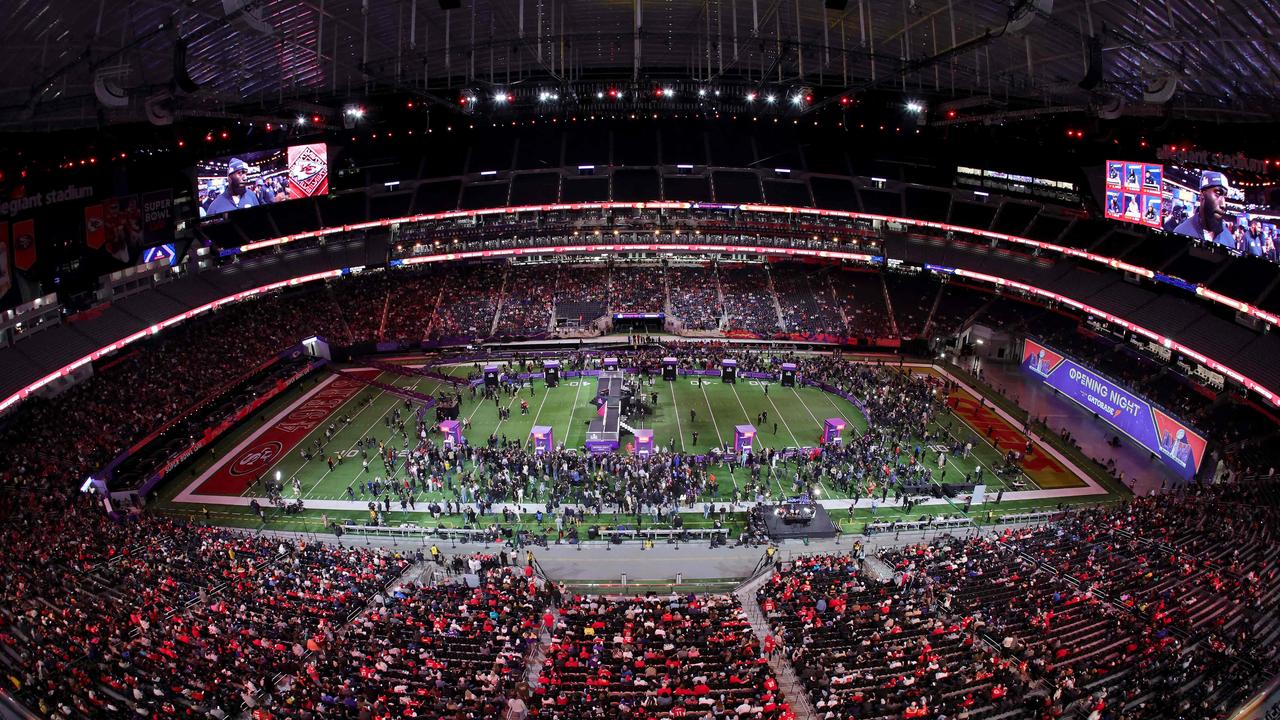 The field during Super Bowl LVIII Opening Night at Allegiant Stadium. Picture: AFP