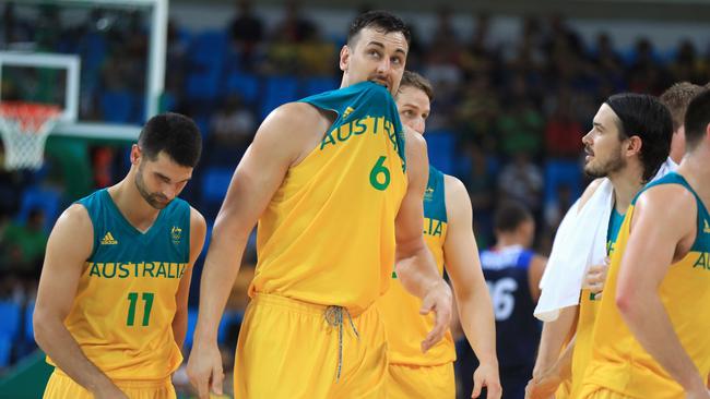 Andrew Bogut starred for the Boomers against France. Picture: Alex Coppel