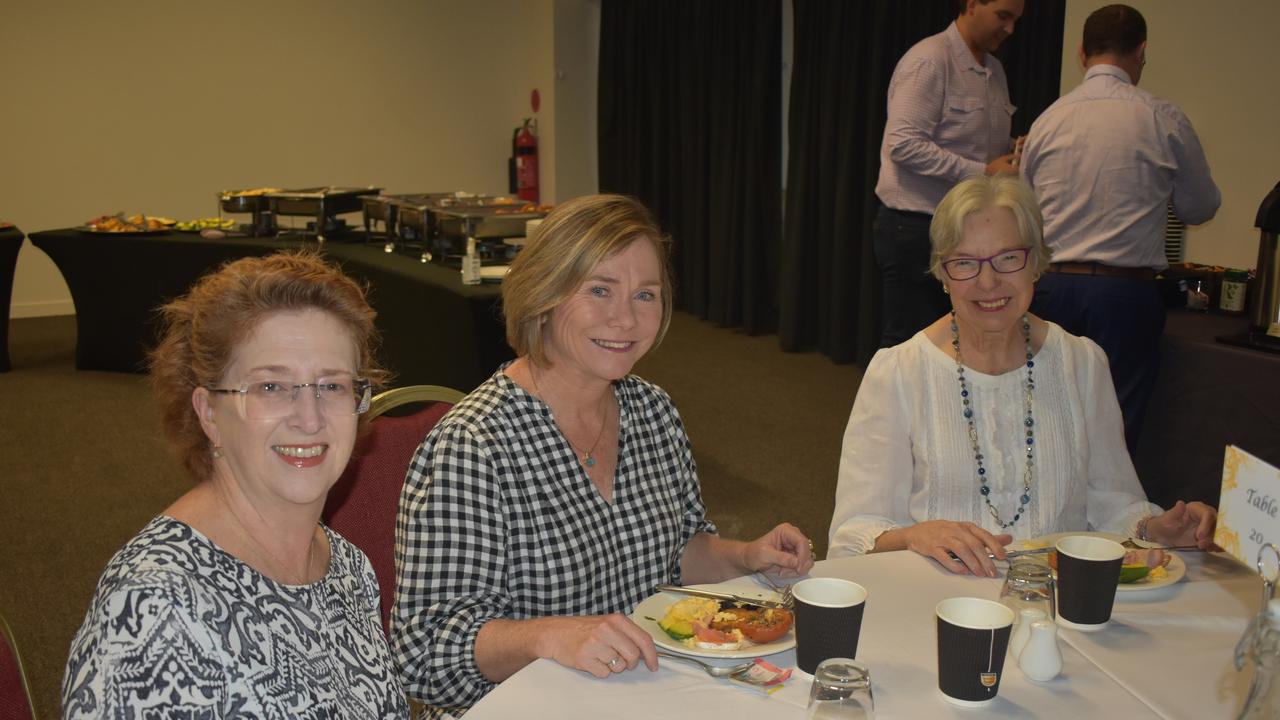 Penelope Hindman, Carmel Treasure and Marjorie Arms at Zonta Roma's International Women's Day Breakfast 2023. Picture: Chloe Cufflin.