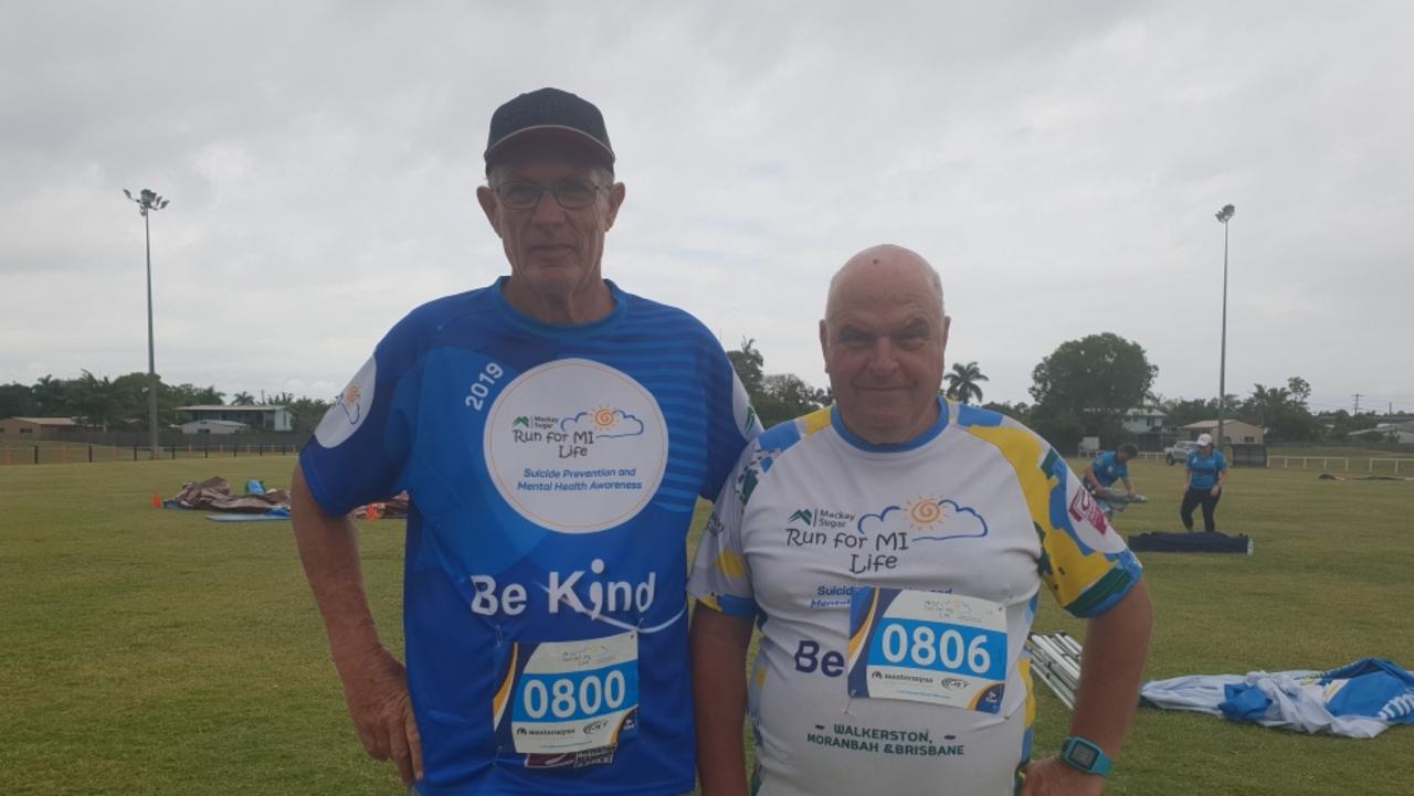 Steve Wilson and Frank Yeats at the Run For MI Life event in Walkerston.