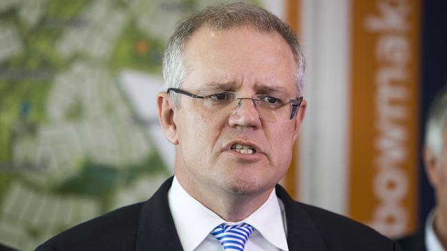 Treasurer Scott Morrison visits Bowmaker Realty in North Lakes, Brisbane, Friday, May 6, 2016.(AAP Image/Glenn Hunt) NO ARCHIVING