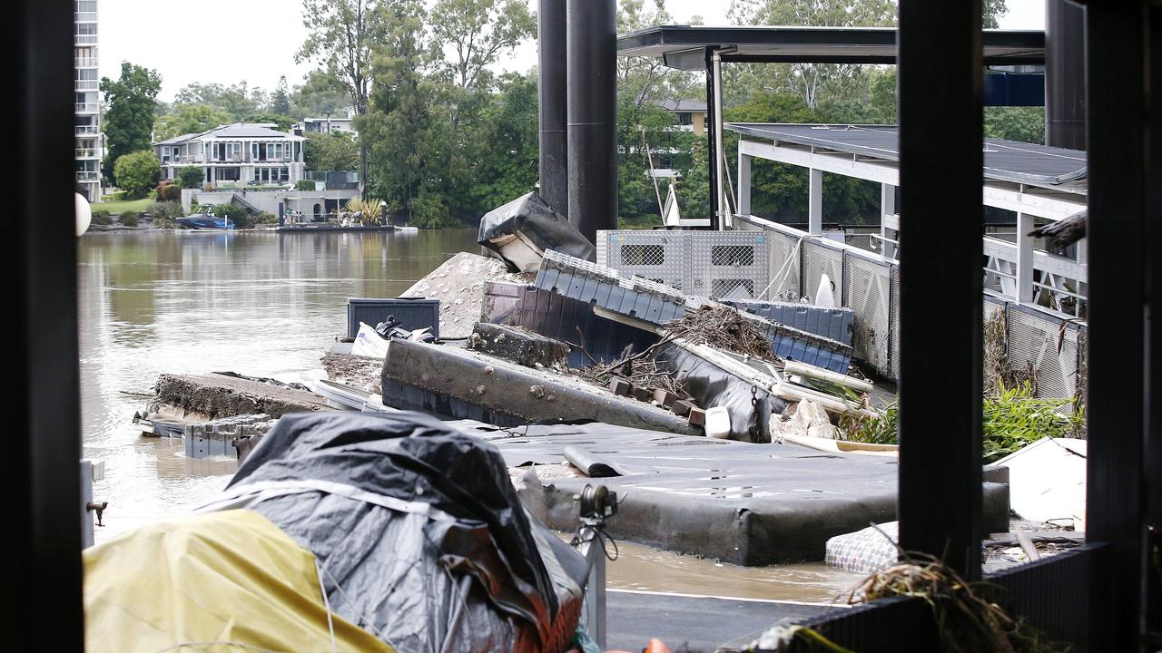 The scene awaiting the mud army in Brisbane’s West End after the weekend’s horrendous flooding. Picture: NCA NewsWire / Josh Woning