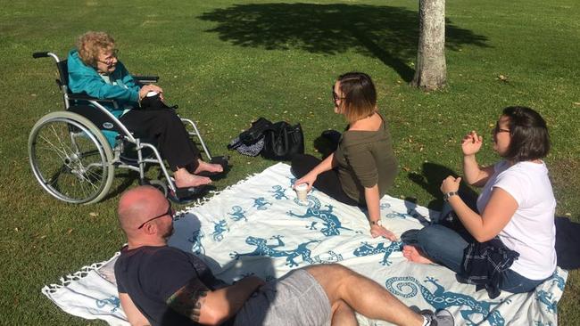 Gary Nunn's Nan chats to his boyfriend and friends during her Australian holiday.