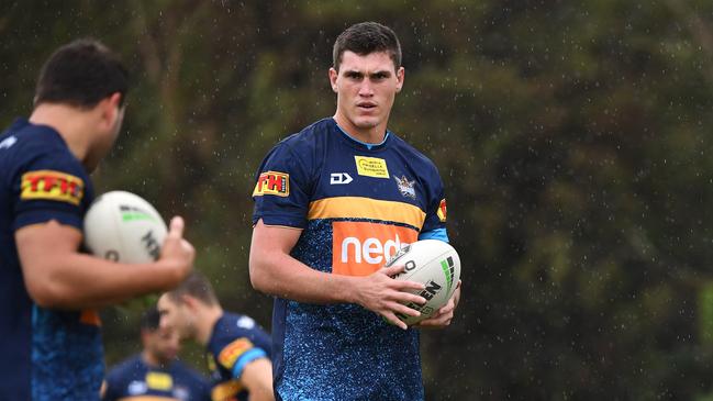 Sam Stone at Titans training. Picture: AAP Image