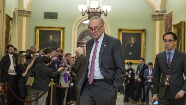 The Republican position on witnesses at the Senate trial is exactly the same as Chuck Schumer’s during president Bill Clinton’s impeachment trial in 1999. Picture: AP