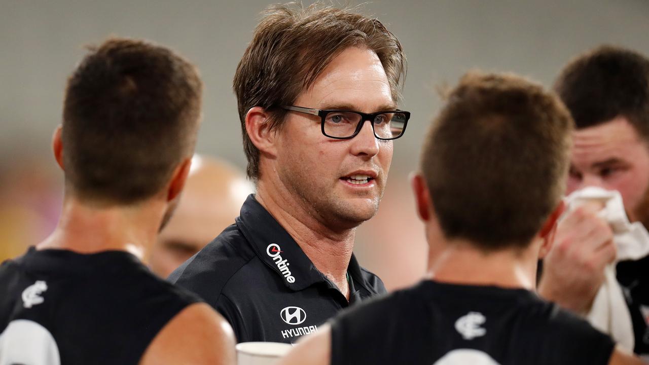 David Teague says while the Blues can’t track players while in lockdown, he has faith that they will be doing what is needed to stay prepared for the eventual season resumption. Picture: AFL Photos/Getty Images