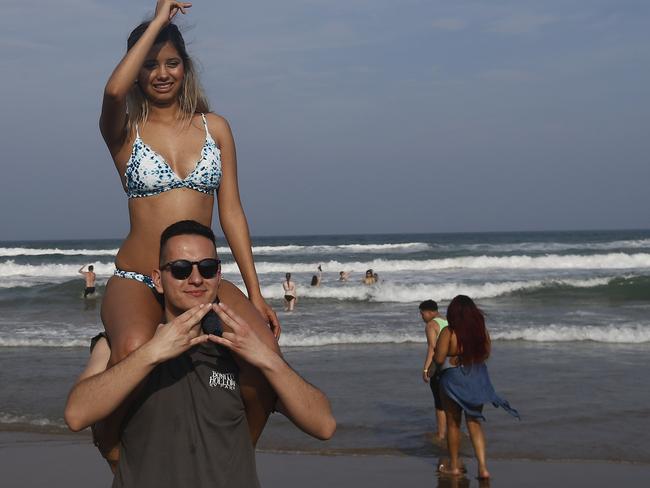 People celebrate on the beach at Clayton's Beach Bar and Grill in South Padre Island. Picture: EPA/Larry W. Smith