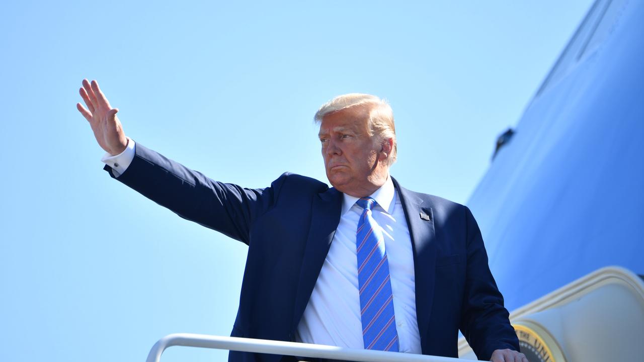 US President Donald Trump told press, ‘We’re looking at TikTok,’ as he boarded a plane to Texas on Wednesday. Picture: Nicholas Kamm/AFP