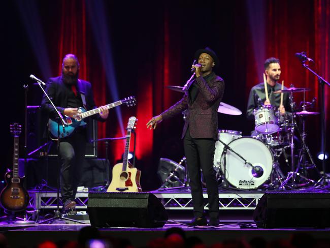 Aloe Blacc performs on stage. Picture: Sam Ruttyn