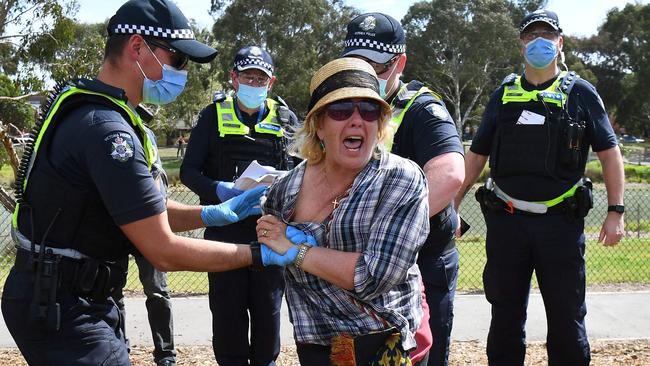 Police said swift action would again be taken to any protesters who attend Sunday’s rally. Picture: AFP