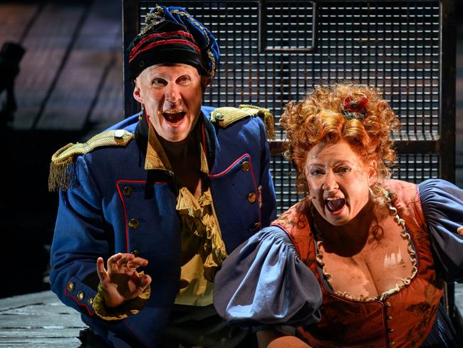 SYDNEY, AUSTRALIA - MAY 01: Matt Lucas and Helen Walsh performing during the media call of 'Les MisÃÂ©rables The Arena SpectacularÃ¢â¬â¢ at ICC Sydney Theatre on May 01, 2025 in Sydney, Australia. (Photo by James Gourley/Getty Images)