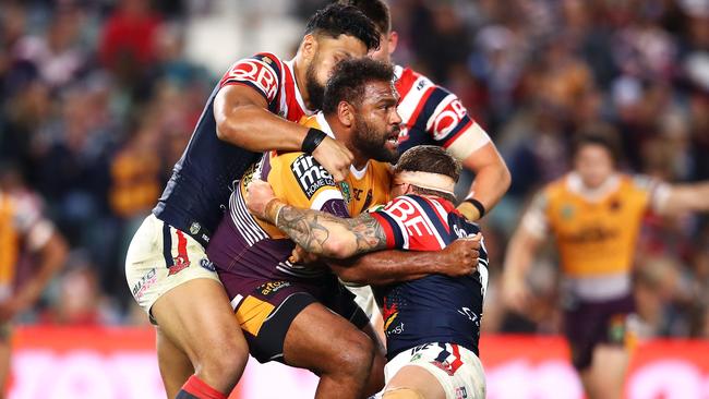 Brisbane’s win over the Roosters has propelled them into premiership contention. Photo by Mark Kolbe/Getty Images.