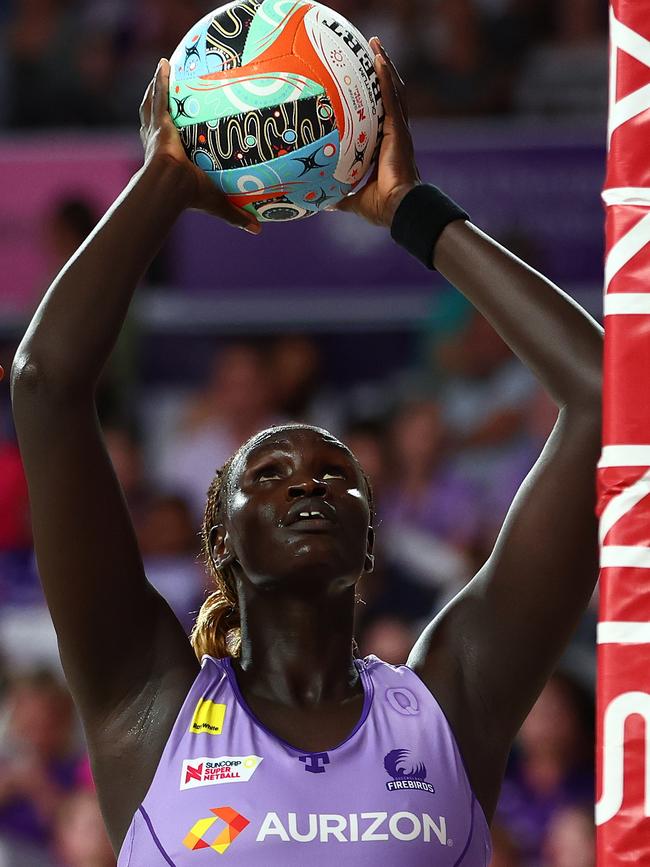 Cholhok has admitted to overthinking things in the opening half of her first season in Super Netball. Picture: Chris Hyde/Getty Images