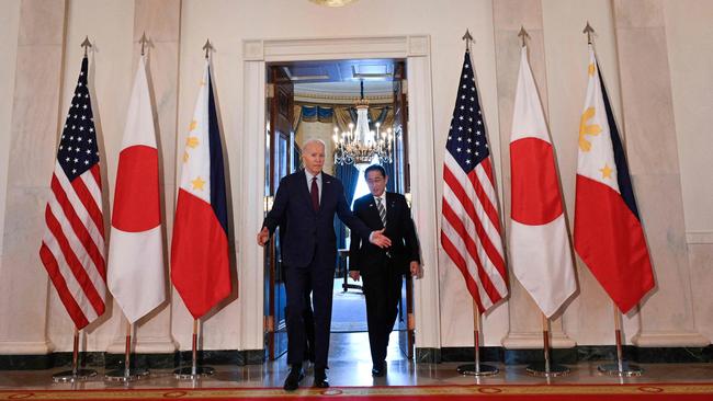 US President Joe Biden hosts Japanese Prime Minister Fumio Kishida at the White House in April. Picture: AFP