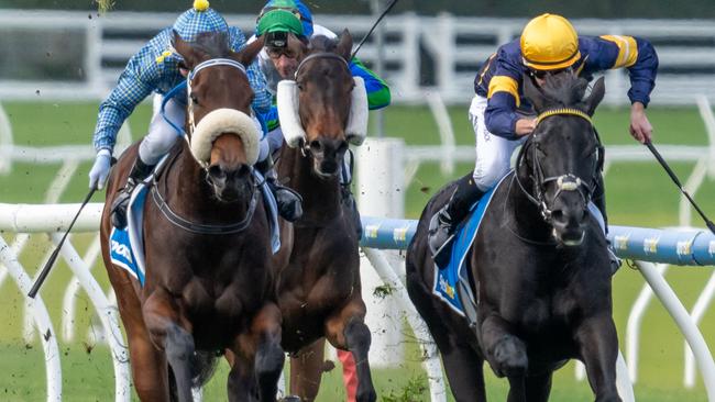 My Xanadu (left) wins at Caulfield.